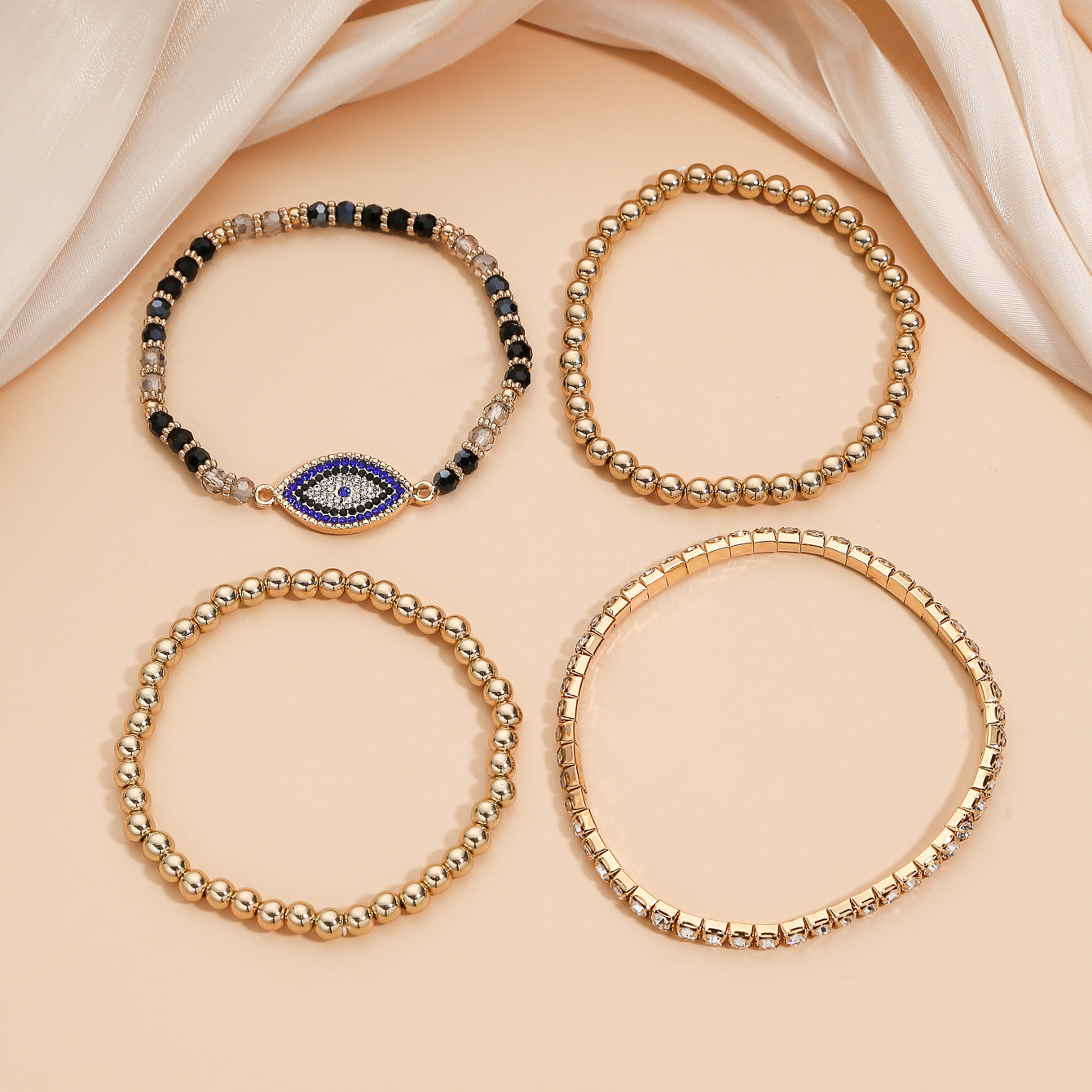 Bracciale da donna in rame a U geometrico stile Hip-Hop vintage con intarsio di zirconi