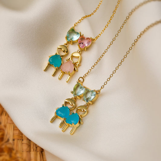 Minimalist Heart-Shaped Copper Pendant Necklace with Real Gold Plating and Zircon Inlay for Women and Men