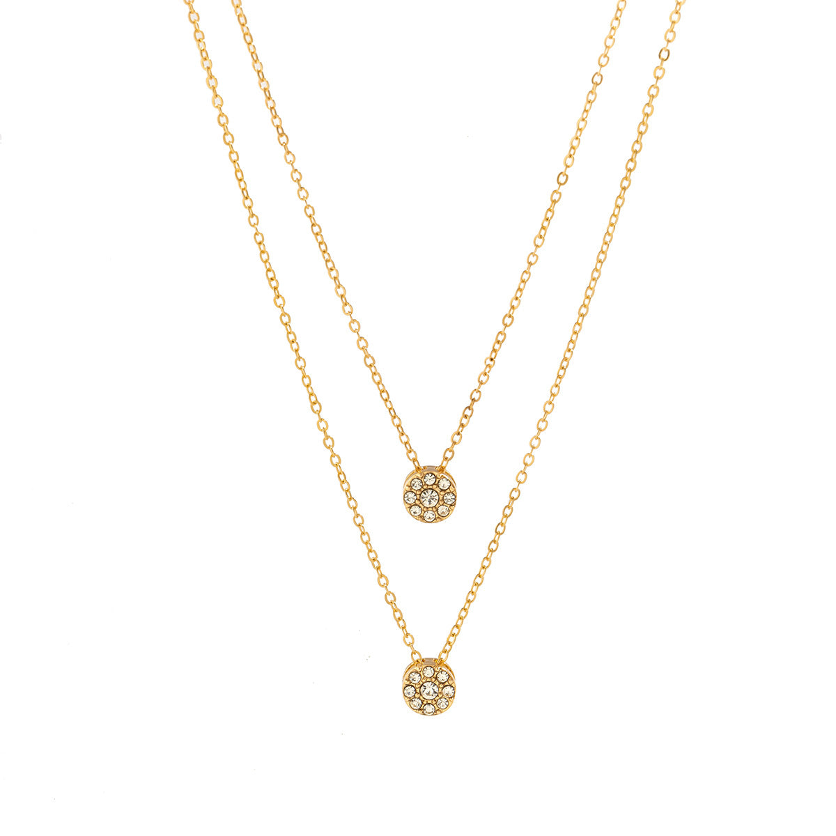 Minimalist Geometric Multi-Layer Dripping Water Drop Necklace for Women with Rhinestone Inlay and Cross Chain