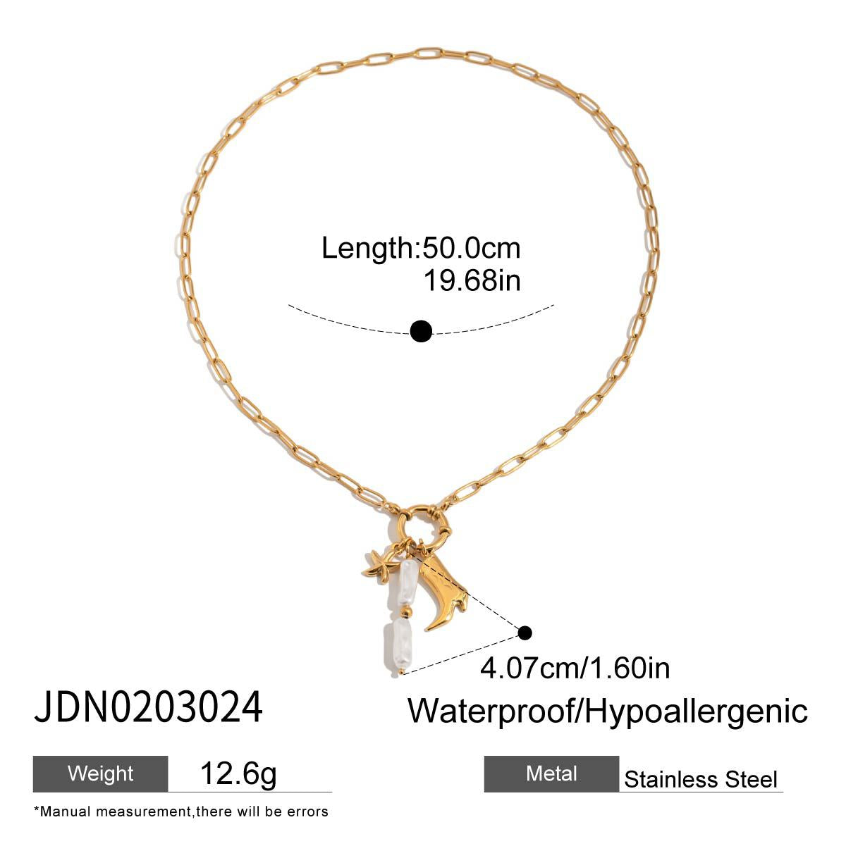 Collana geometrica placcata in acciaio al titanio da donna con motivo a granchio, catena minimalista stile a strati per clavicola