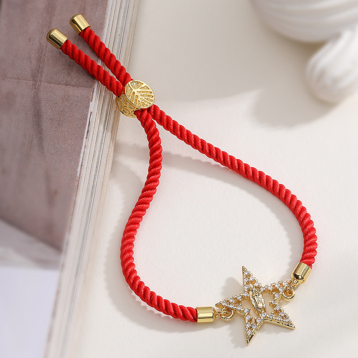 Vintage Geometric Brass Gold Plated Cubic Zirconia Inlay Bracelet for Women