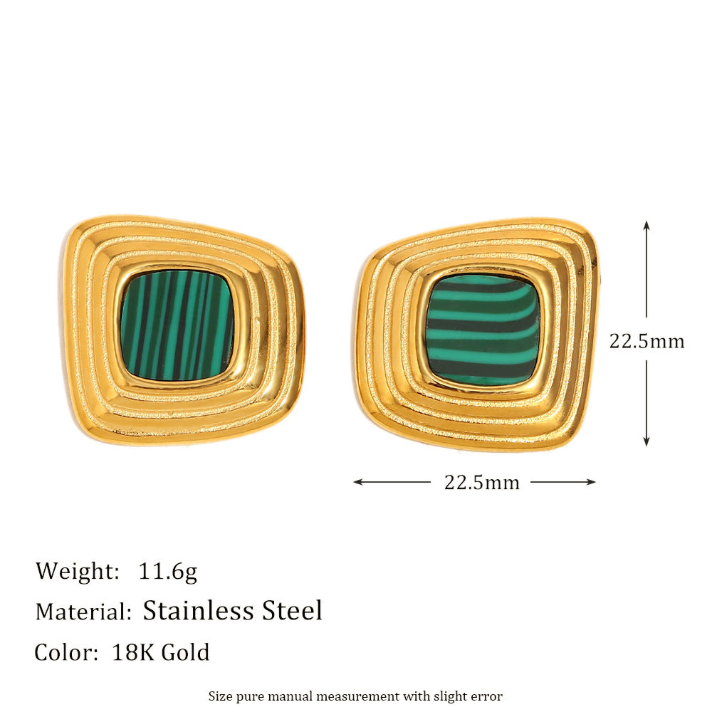 Fashionable Minimalist Geometric Acrylic Earrings with Stainless Steel Posts and 18K Gold Plating