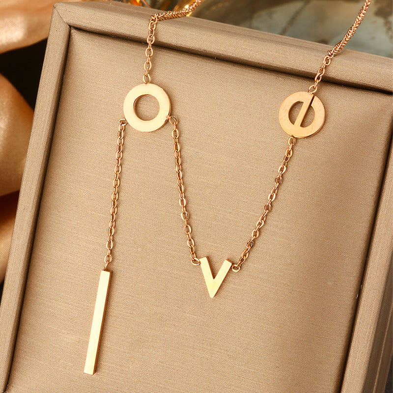 Minimalist Titanium Steel Pearl Necklace with Heart Star and Floral Pendants for Women