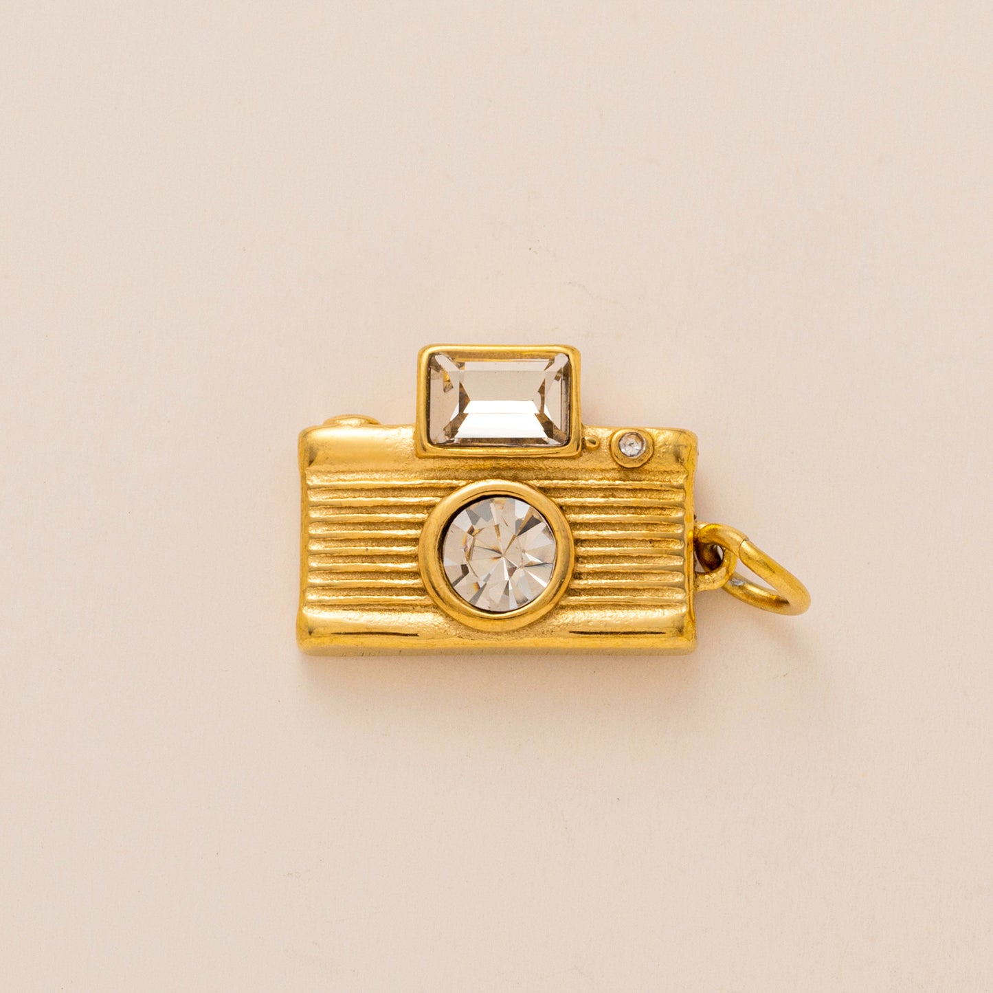 Hervidor de cámara vintage de acero inoxidable chapado en oro de 18 quilates con revestimiento de PVD