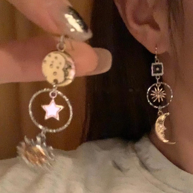 Orecchini a Gancio da Donna Girasole Bohémien Vintage con Placcatura in Lega e Perni in Argento Sterling, Orecchini Minimalisti alla Moda con Design a Motivo Naturale