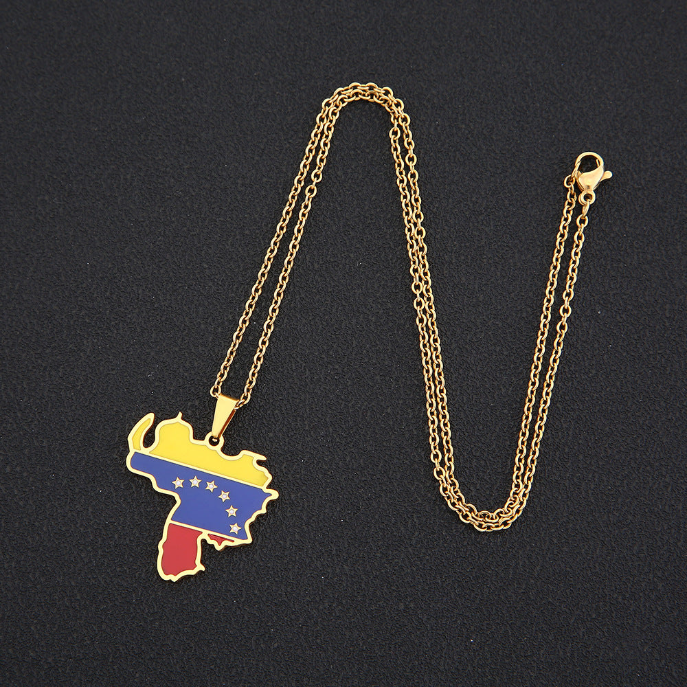 Collar con colgante geométrico de acero inoxidable con dije de acero de titanio, cadena O electrochapada, accesorio de moda unisex