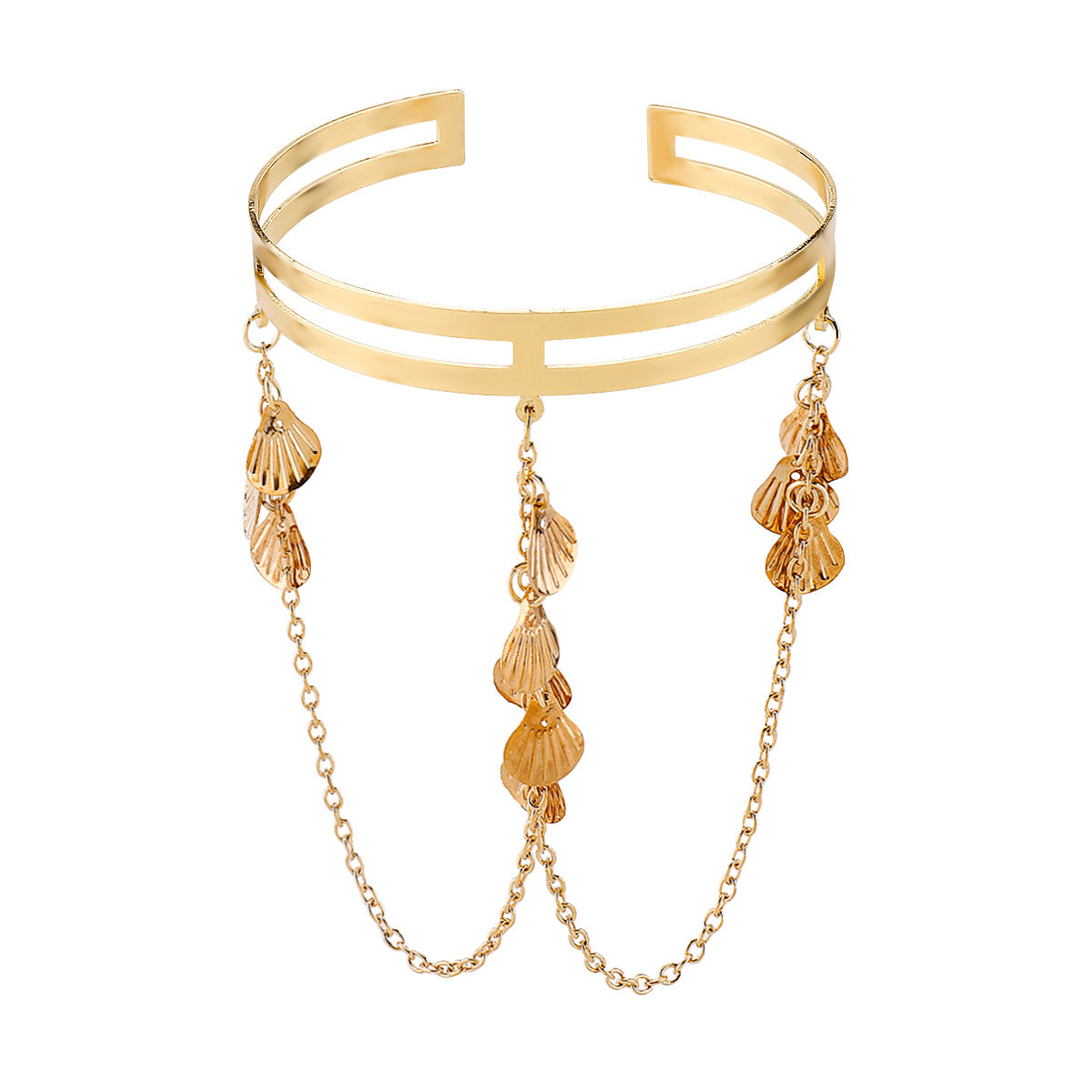 Bracciale a fascia in ferro a forma di farfalla vintage con inserti in conchiglia per vacanze al mare e servizi fotografici da donna