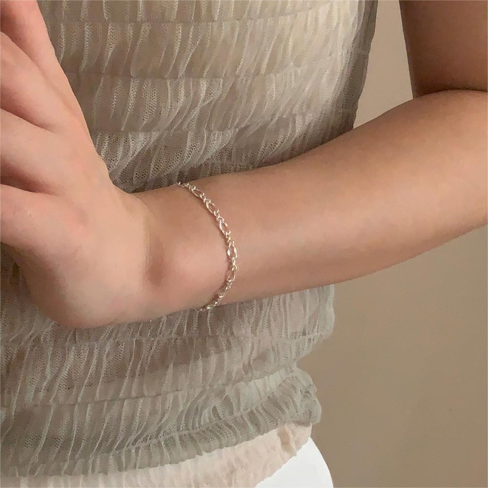 Bracciale geometrico minimalista in argento sterling 925