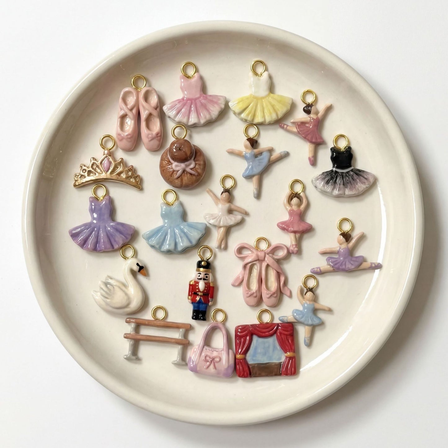 Vintage Drip Oil Plated Brass Dance Series Charm Bar