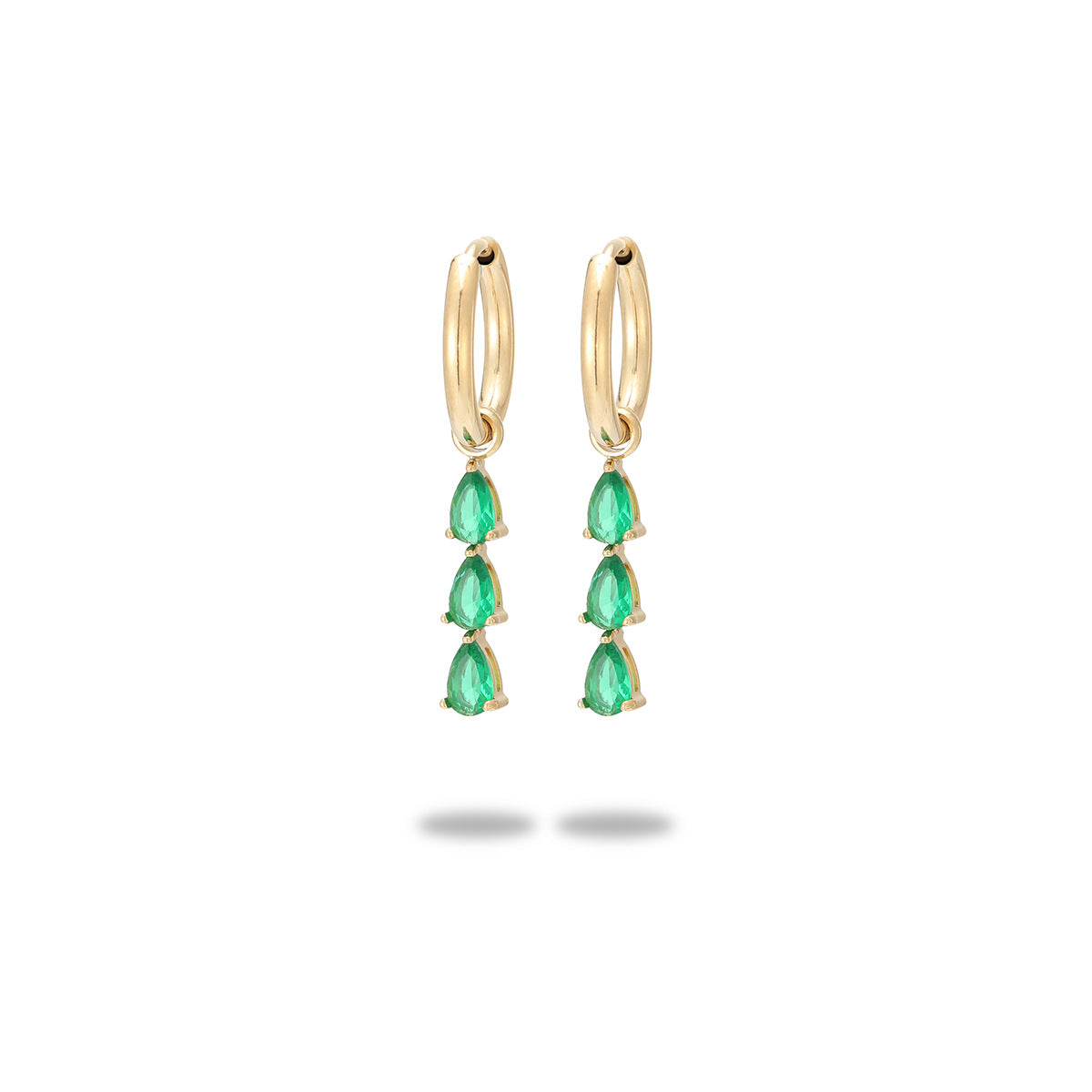 Pendientes de Acero de Titanio en Forma de Gota de Agua a la Moda con Incrustaciones de Pedrería, Acabado Galvanizado, Diseño de Lujo Ligero para Mujeres