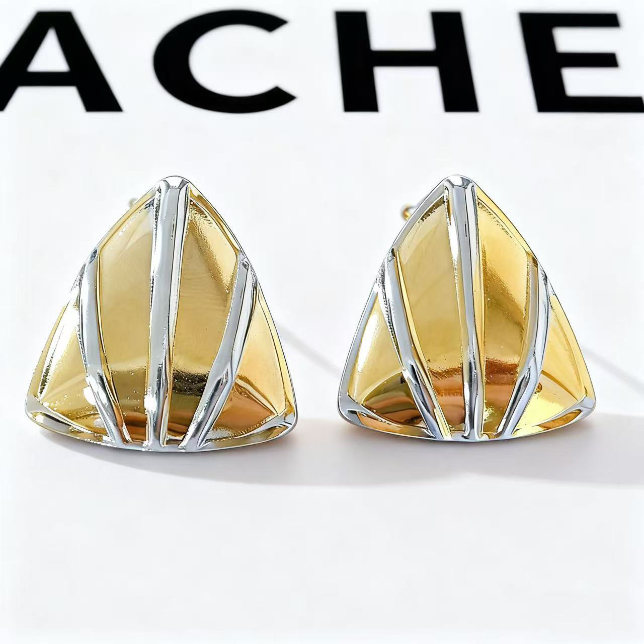 Elegant Casual Triangle Geometric Plated Stainless Steel Earrings for Women