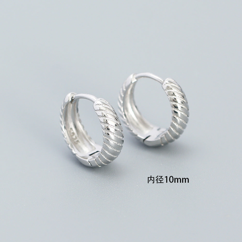 Orecchini a Cerchio Minimalisti Placcati Geometrici in Argento Sterling 925