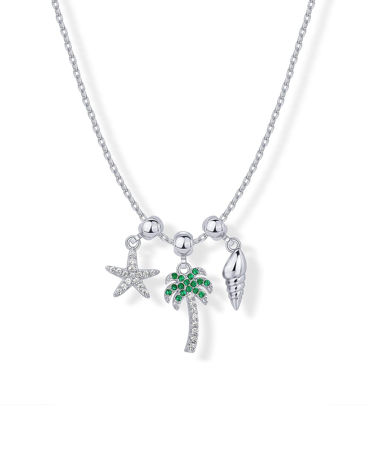 Minimalist Butterfly Heart Star Zircon Pendant Necklace for Women in Plated Copper with Mixed Gemstone Inlay