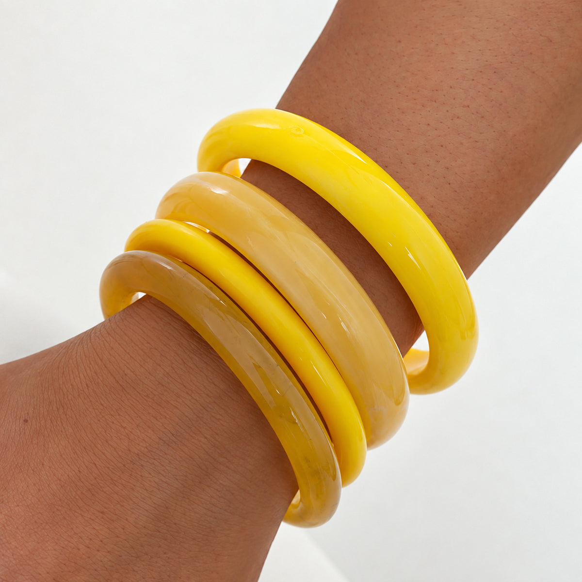 Fashion Gradient Geometric Resin Bangle Bracelet