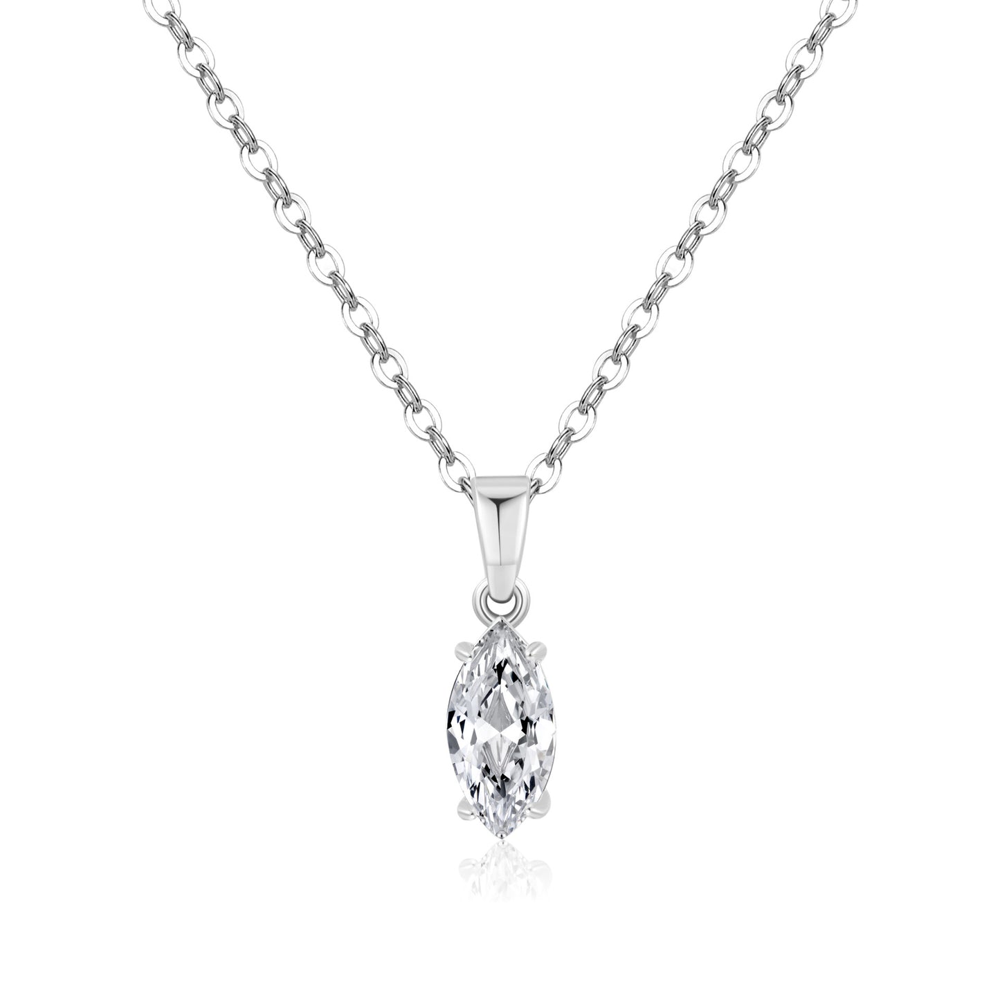 Minimalist 18K Gold Plated Copper Zircon Water Drop Pendant Necklace for Women