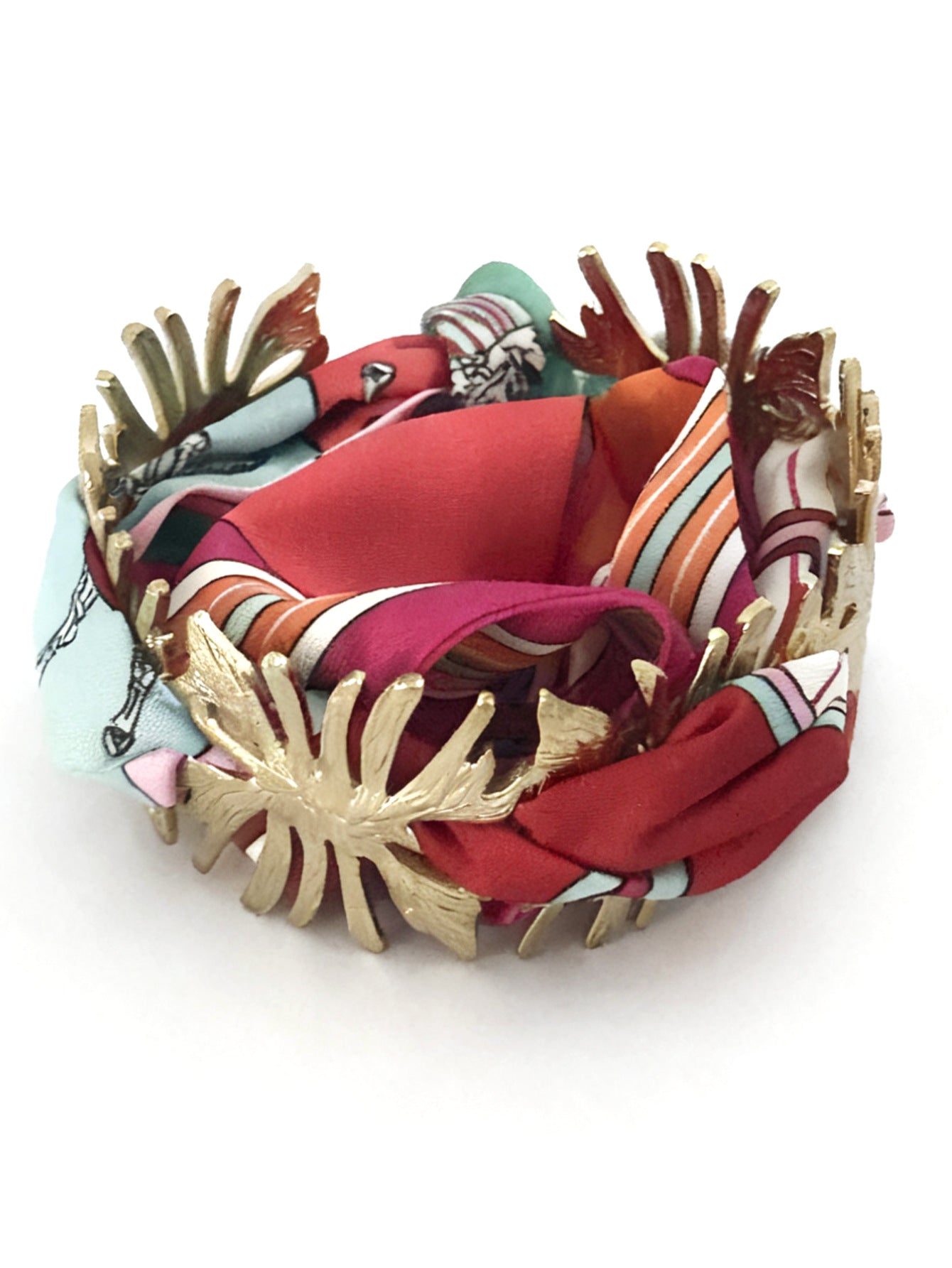 Minimalist Colorful Plated Stainless Steel Leaf Flower Heart Bracelet