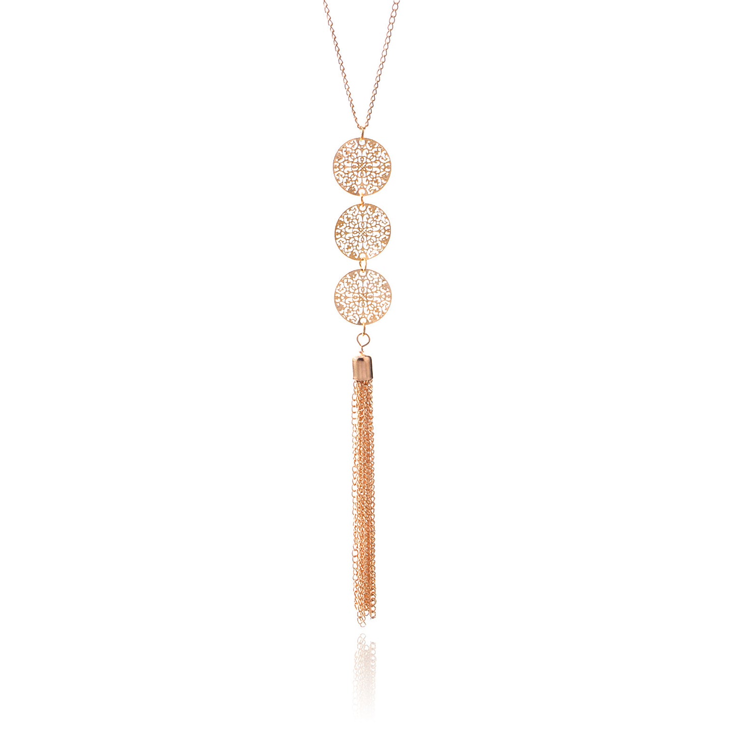 Vintage Geometric Circle Pendant Necklace Alloy Plated