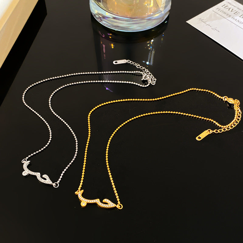 Sweet Streetwear Geometric Round Titanium Steel Plated Necklace with Cubic Zirconia for Unisex
