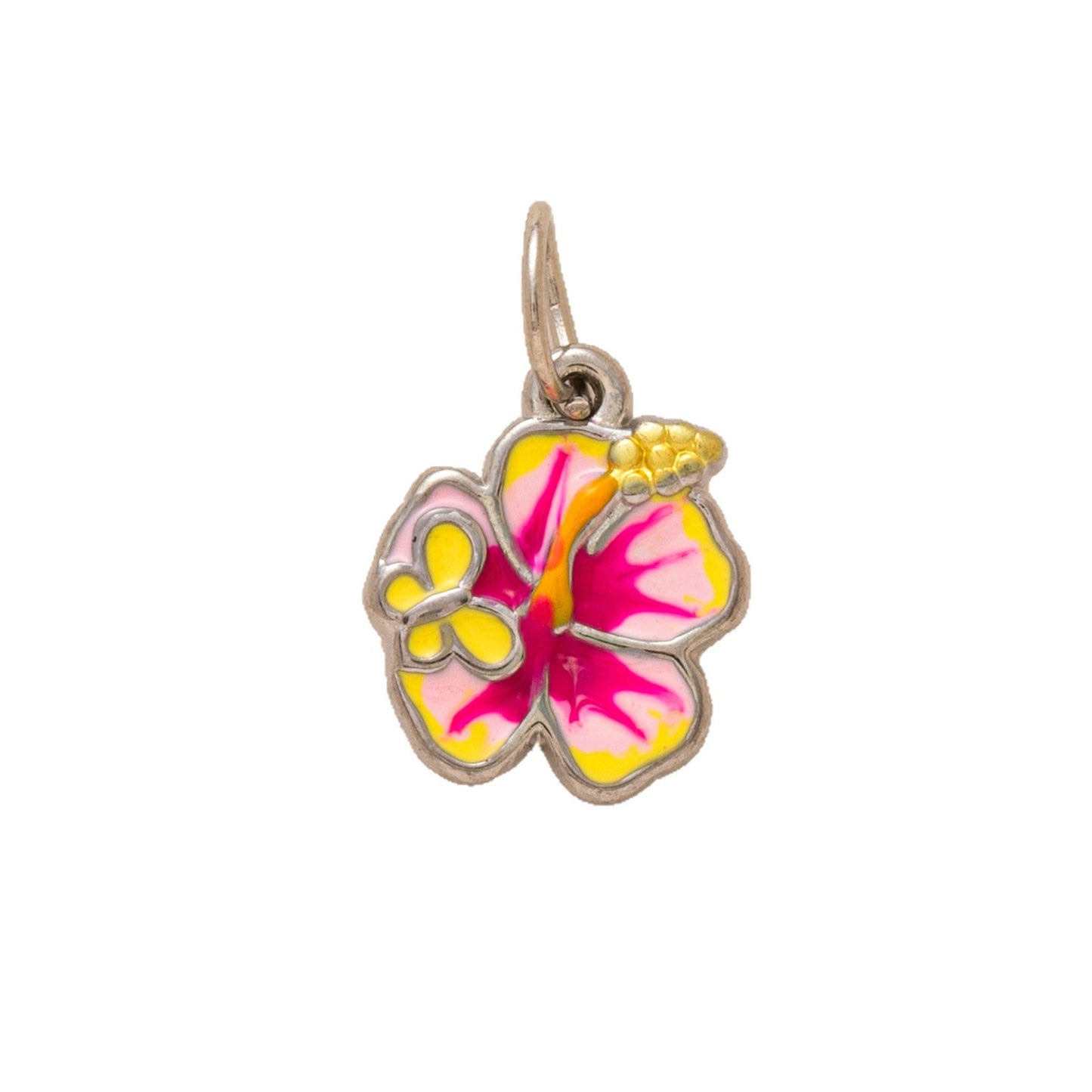 Vintage 18K Gold Plated Stainless Steel Fish Flower Charm Bar