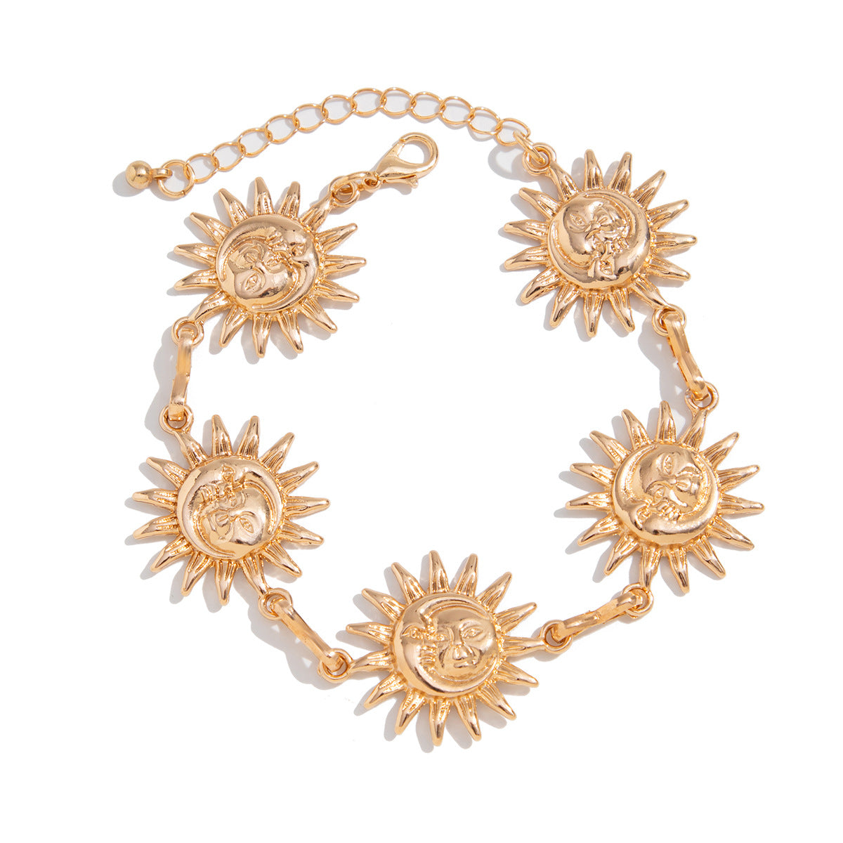 Bohemian Geometric Alloy Anklet with Tassel for Women