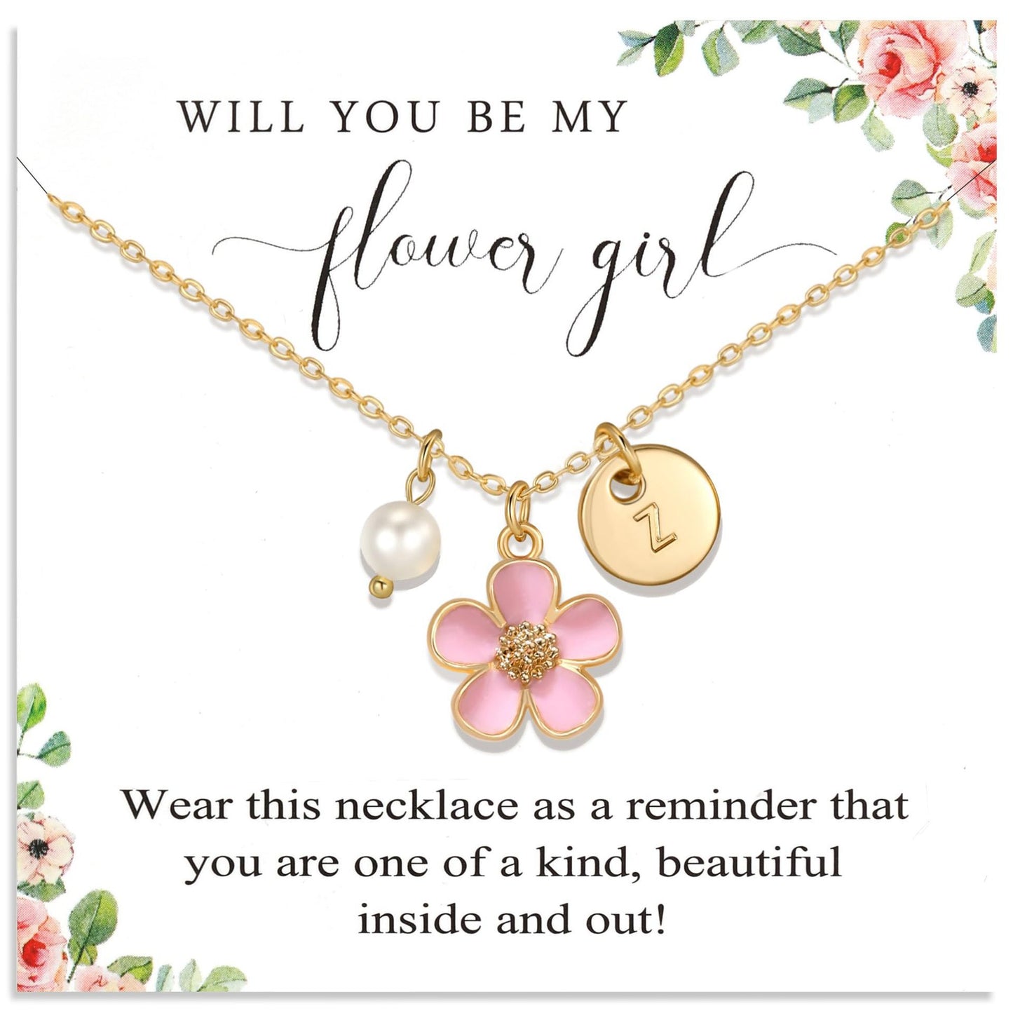 Sweet Alphabet Letter Alloy Pendant Cable Chain Necklace for Kids Teens