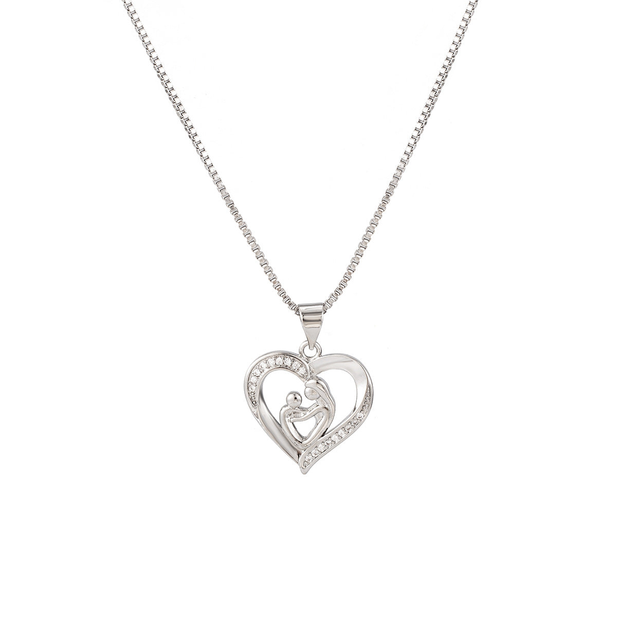 Collana Minimalista in Lega con Cuore e Stella Geometrica per Donne con Finitura Placcata Regalo per la Festa della Mamma