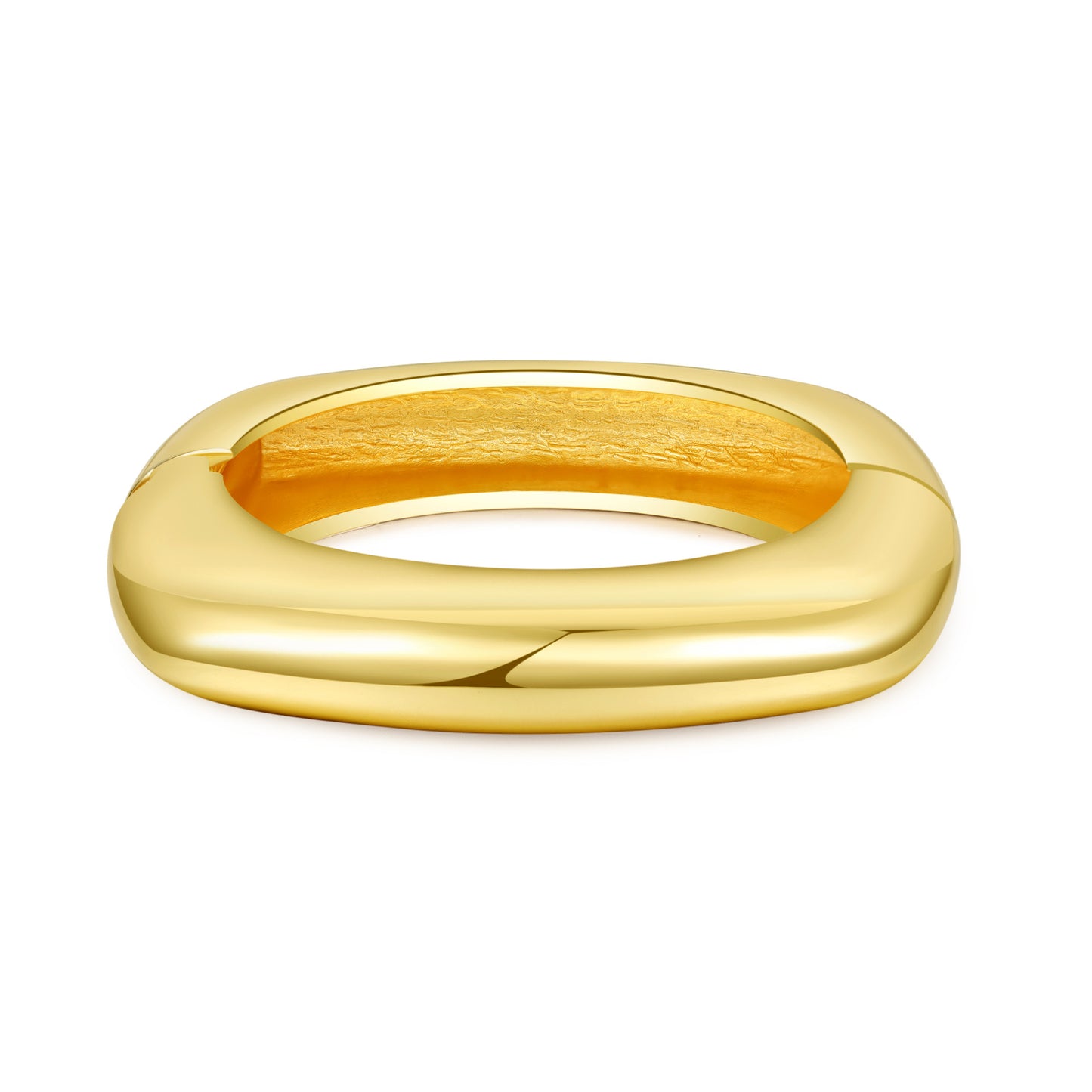 Braccialetto a molla geometrico minimalista quadrato lucido effetto metallo con apertura regolabile per donna e uomo