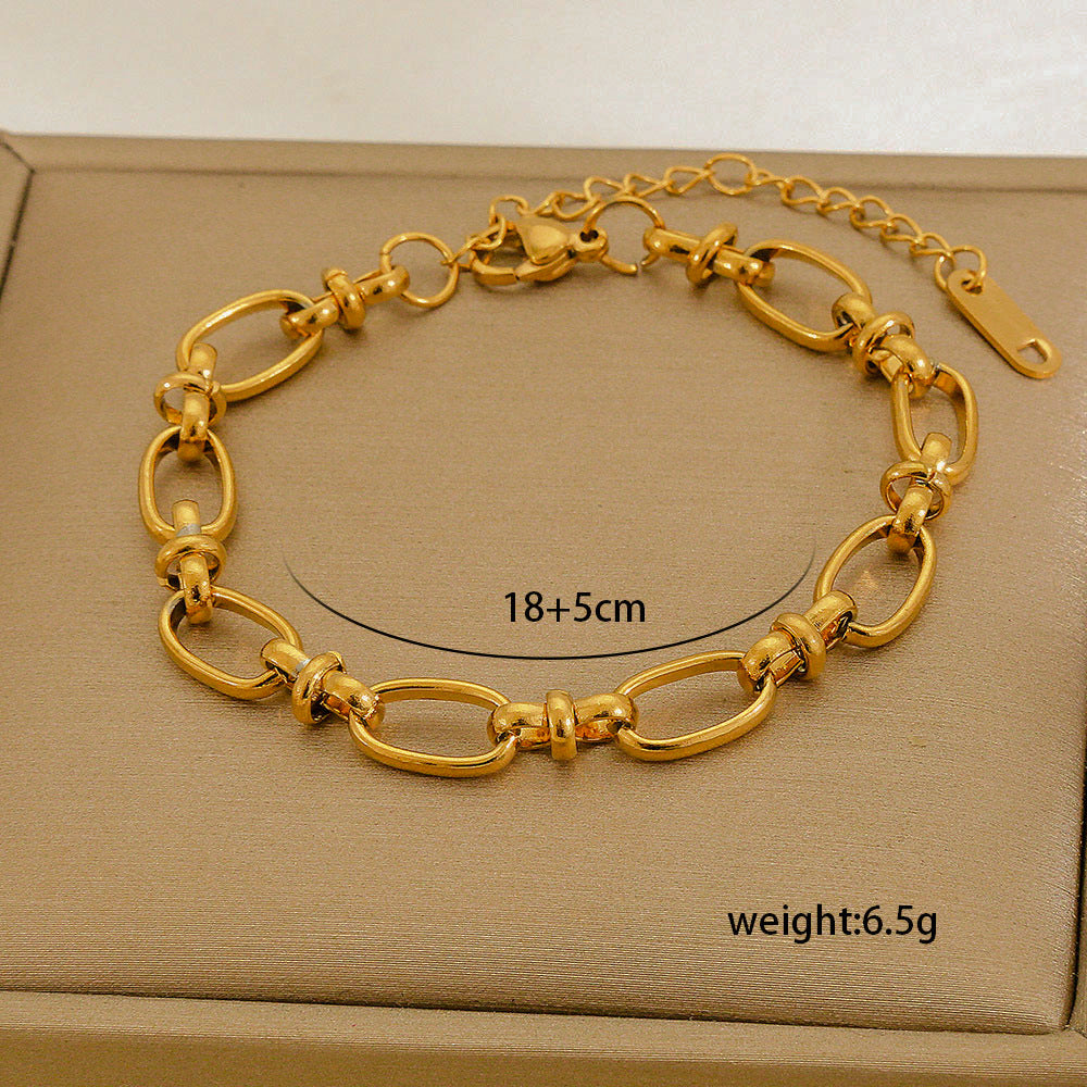 Set di bracciali multistrato minimalisti in acciaio inossidabile con placcatura sottovuoto, da indossare tutti i giorni