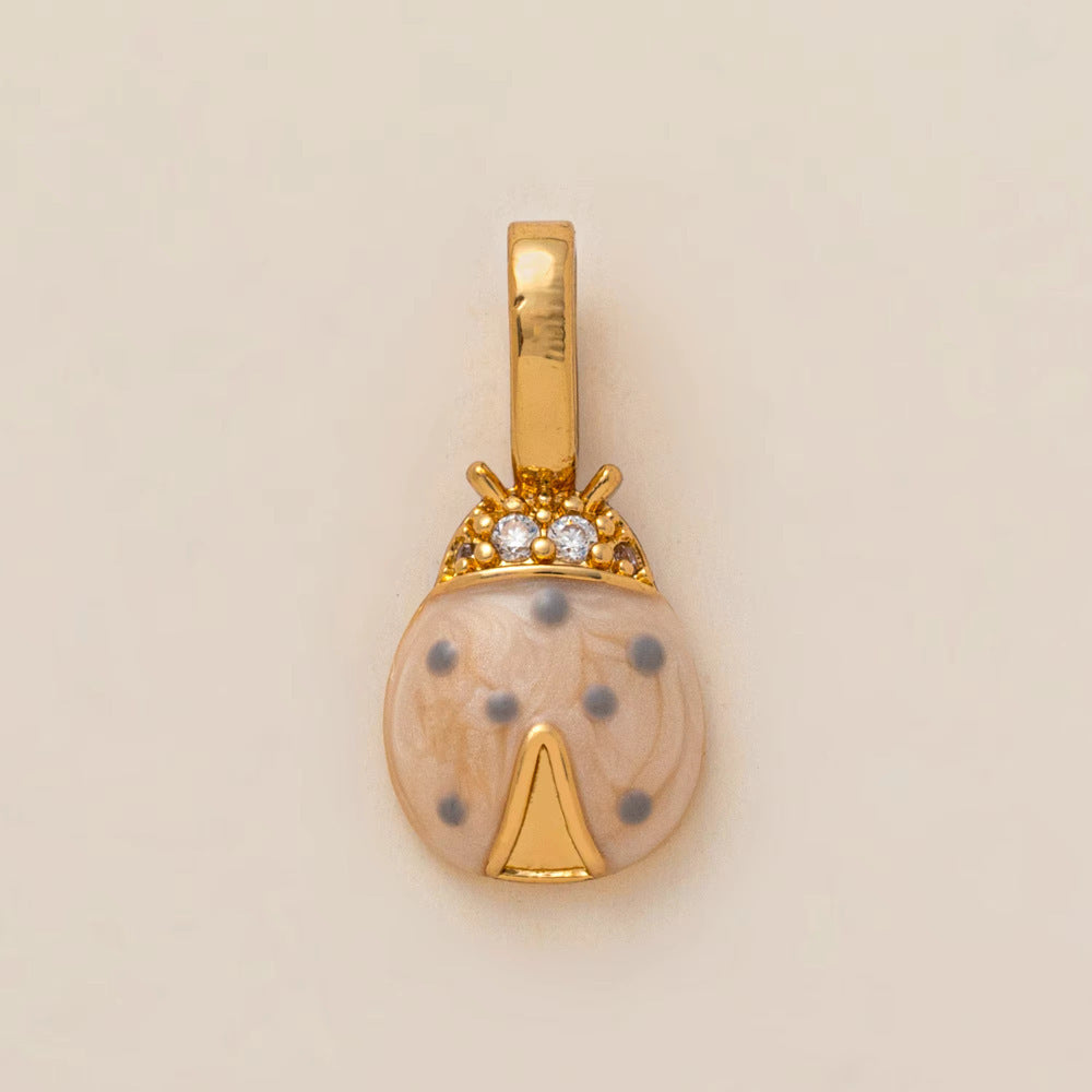 Minimalist Luxury 18K Gold Plated Brass Animal Pendant with Cubic Zirconia Charm Bar for Unisex