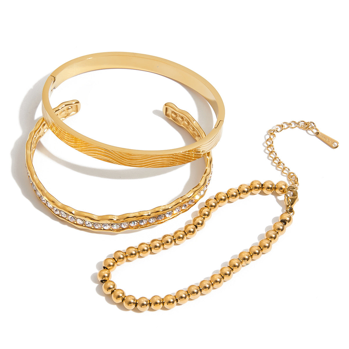 Geometric Stainless Steel Plated Bracelet for Women with Zircon Accents Luxe Minimalist Hand Jewelry