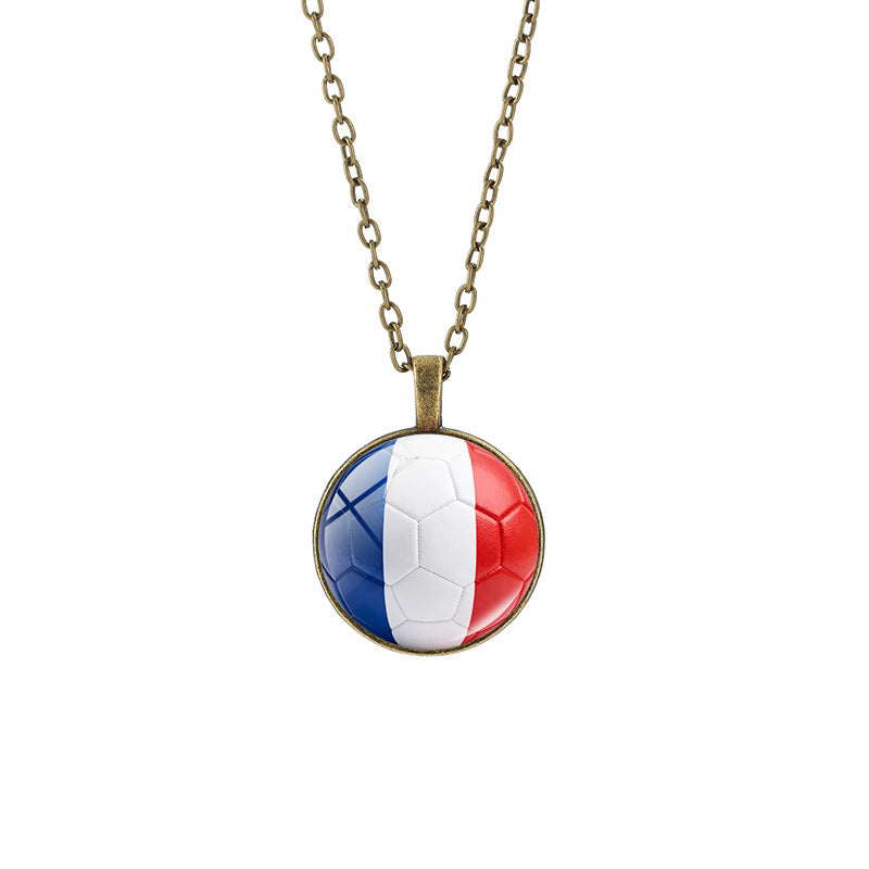 Sporty Round Geometric Alloy Plated Pendant Necklace with Crystal Charm for Unisex