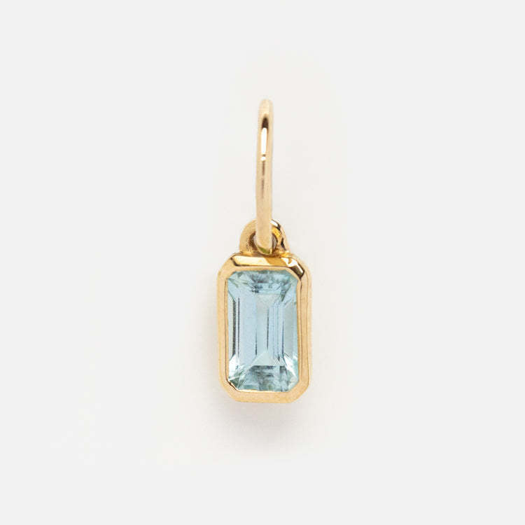 Minimalist Square Brass Pendant with Cubic Zirconia Inlay DIY Charm Bar for Women
