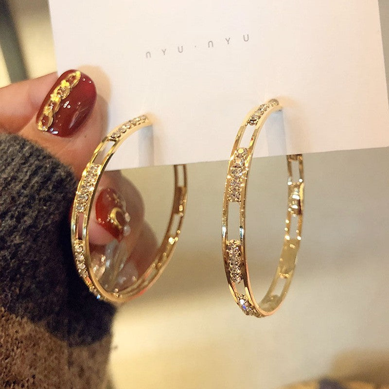 Orecchini a Cerchio Geometrici in Ferro Placcato Argento da Donna, Stile Minimalista Casual per Ufficio, Gioielli Eleganti di Ispirazione Vintage per Tutti i Giorni