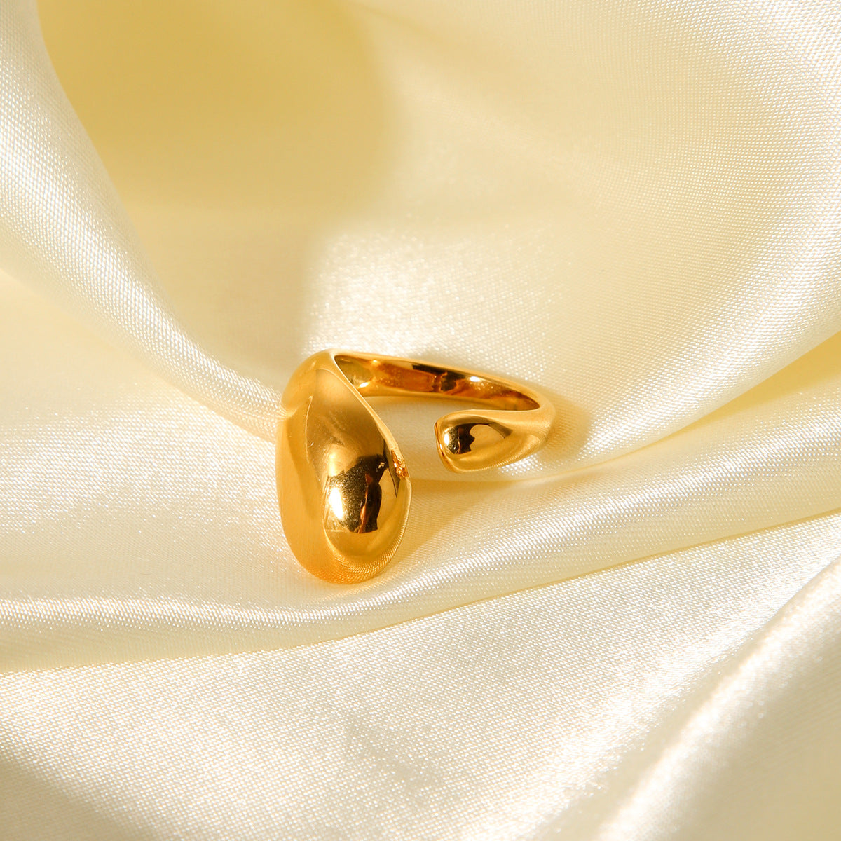 Anello aperto geometrico minimalista in acciaio inossidabile placcato oro 18 carati, gioielli alla moda da donna