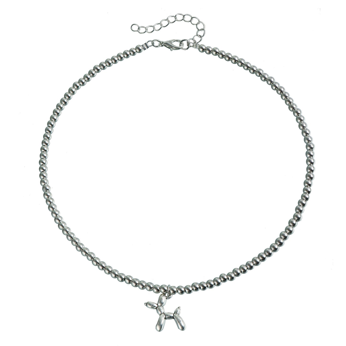 Fashion Minimalist Stainless Steel Dog Pendant Clavicle Necklace for Women with Electroplated Finish