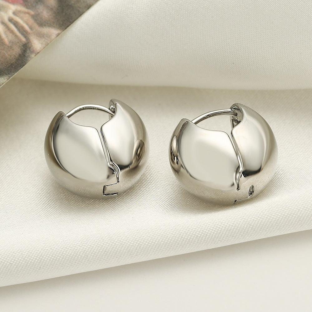 Minimalist Cold-Tone Geometric Copper Ear Cuffs for Women with Micro-Pave Setting and Irregular Shape Design
