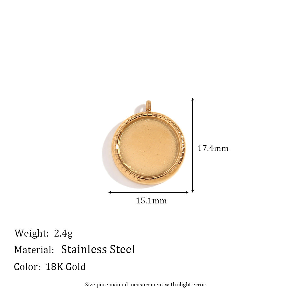 Colgante minimalista de acero inoxidable con forma de estrella, baño de oro de 18K y detalle de espejo geométrico