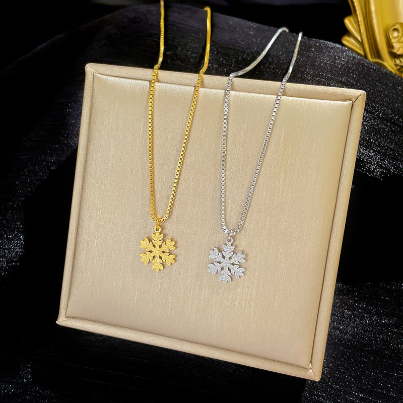 Collana girocollo minimalista in acciaio titanio geometrico con motivi floreali