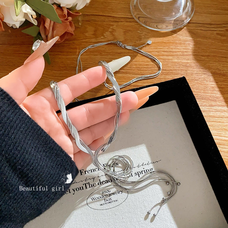 Sporty Casual Gold Plated Titanium Steel Necklace for Unisex