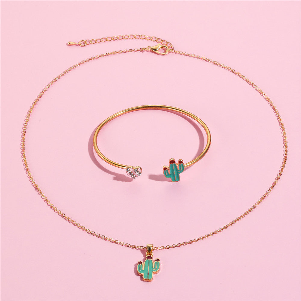 Sweet Cartoon Animal Style Alloy Swan and Unicorn Pendant Necklace Set with Enamel Finish for Girls