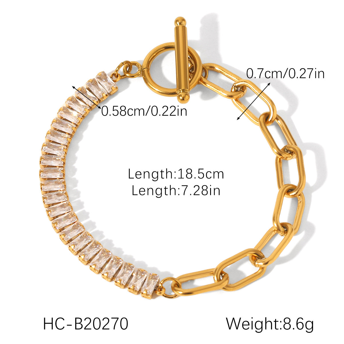 INS Style Geometric Stainless Steel Cross Link Bracelet with Zircon Inlay for Women Titanium Steel Fashion Bracelet