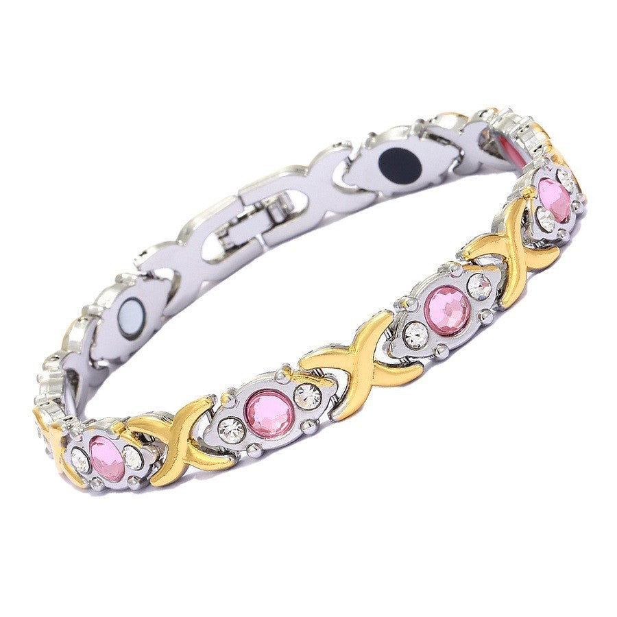 Bracciale Minimalista Magnetico Regolabile a Forma di Foglia in Lega di Zinco Placcato con Design Geometrico per Donna e Uomo