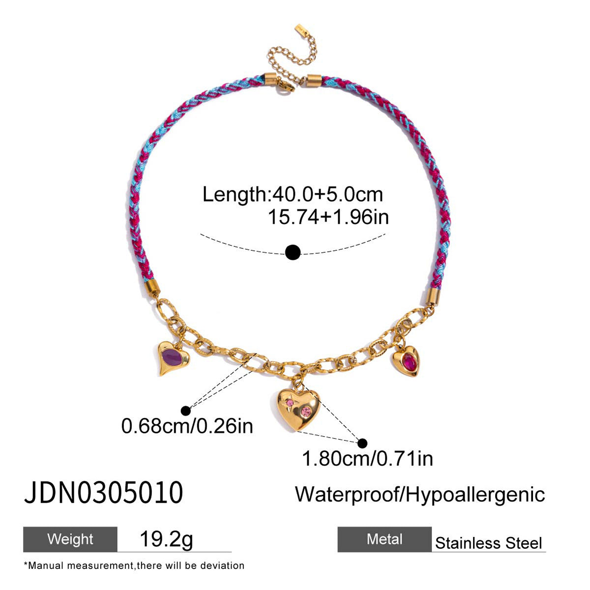 Collar con colgante minimalista de esmalte de acero inoxidable con forma de corazón para mujer, con detalle de acero de titanio pulido y cadena ajustable