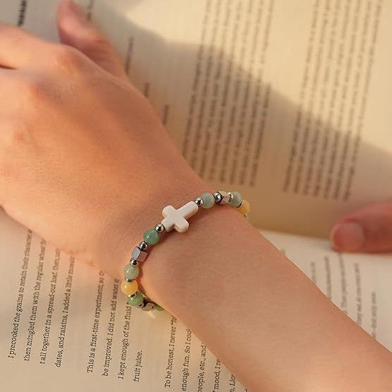 Sweet Cross Stainless Steel Ball Chain Bracelet Unisex