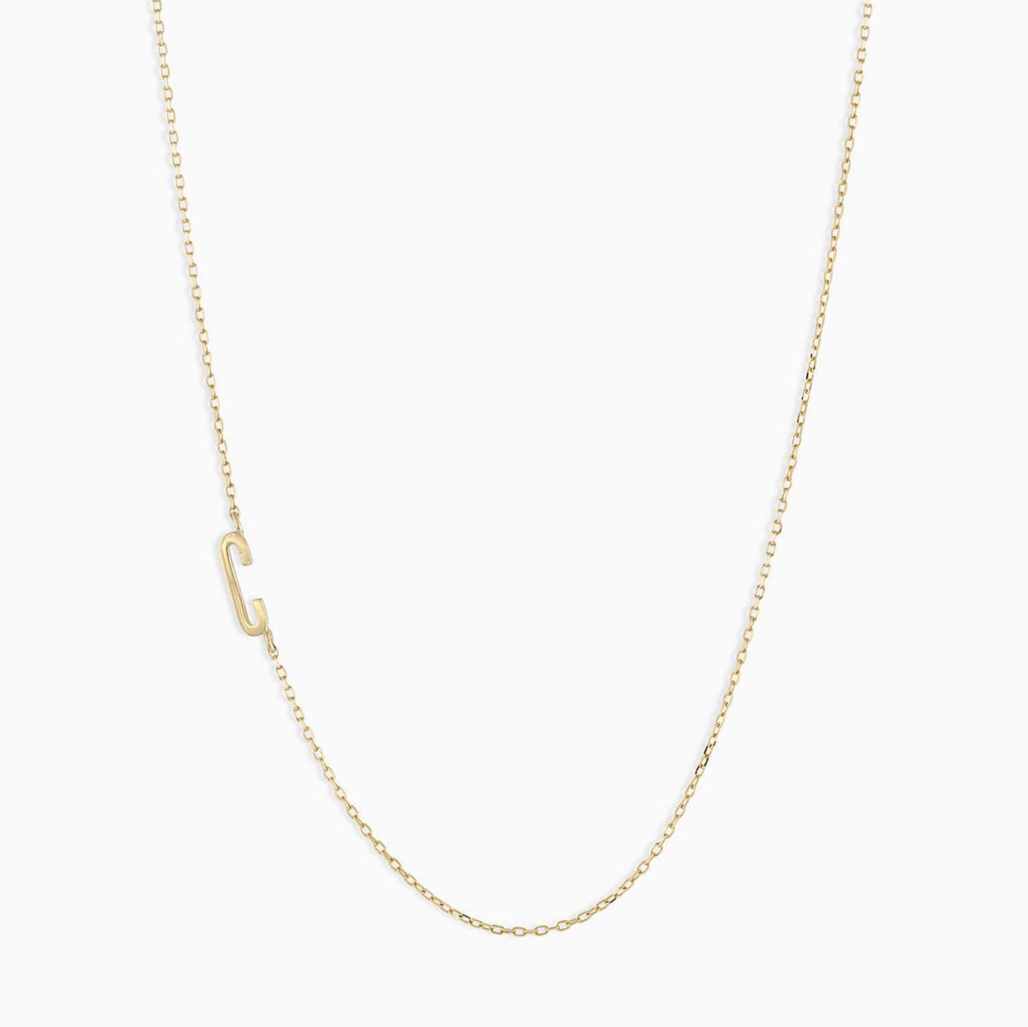 Collana con ciondolo a lettera maiuscola minimalista in acciaio inossidabile da donna con catena a maglie e finitura placcata