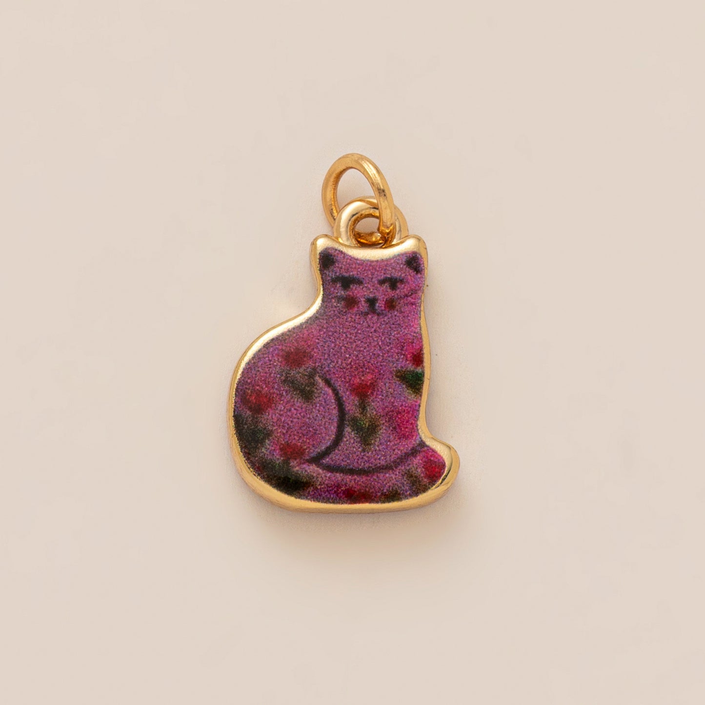 Vintage Plated Brass Cat Animal Charm Bar Pendant Unisex DIY Jewelry Accessory