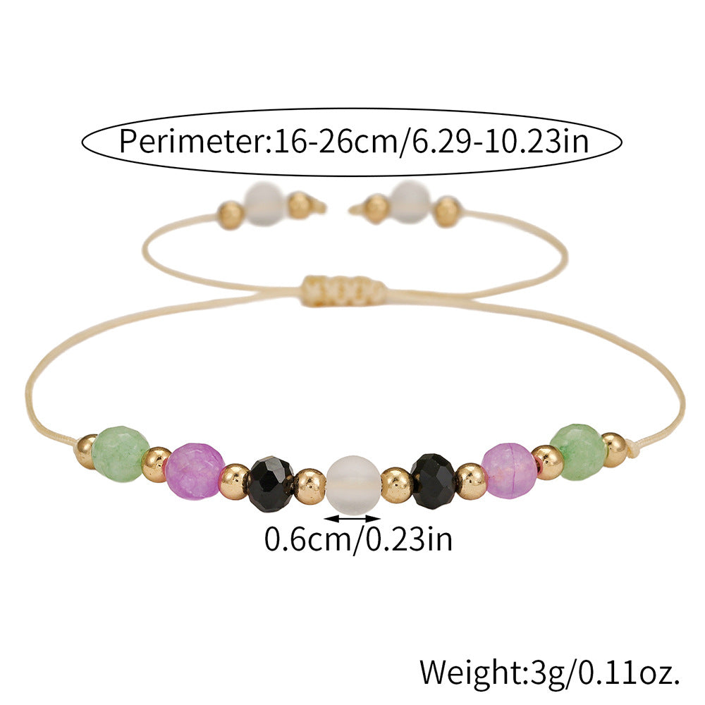 Minimalist Bohemian Cross Heart Geometric Handmade Crystal Pearl Beaded Bracelet
