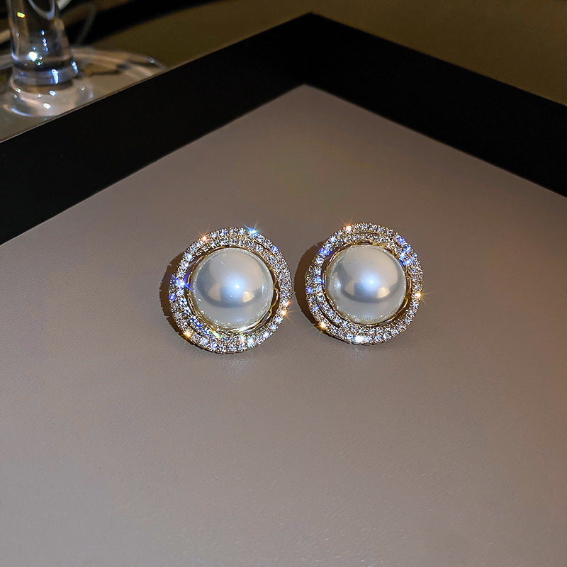 Minimalist Geometric Drop Earrings with Zircon and Pearl Accents in Gold-Plated Copper and 925 Sterling Silver Posts
