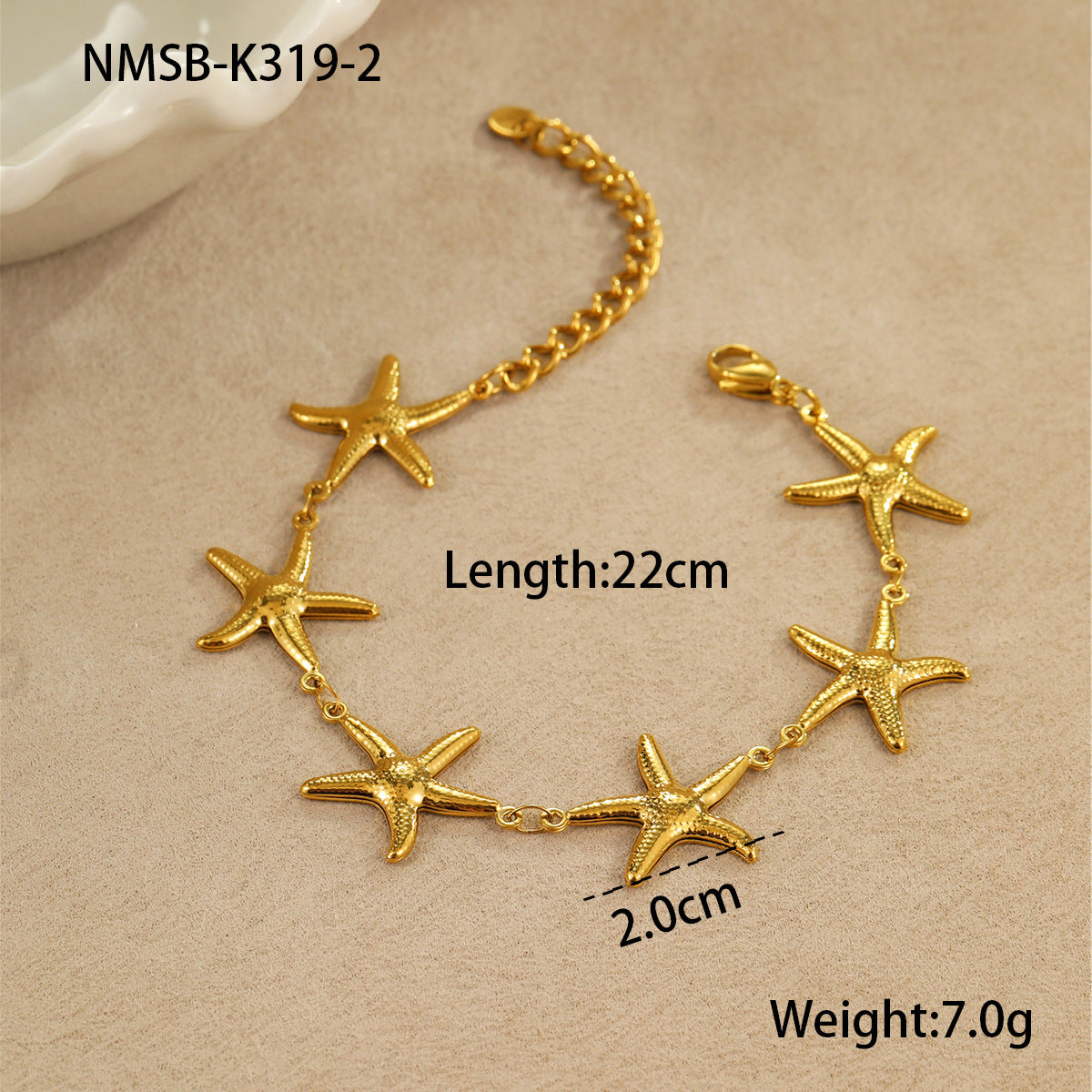 Fashionable Ocean-Inspired Hollow Star Shell Heart Stainless Steel Bracelet with Plating Finish for Women