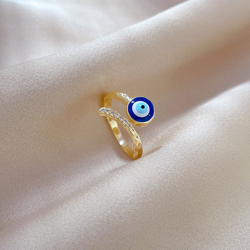 Adjustable Crown-Shaped Rhinestone Ring for Women Brass Plated Cartoon Fresh and Sweet Style
